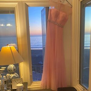 La Femme Pink Gown with Embellished Waist